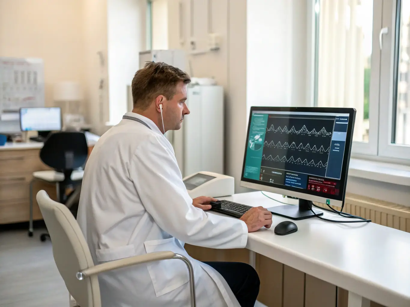A doctor reviewing a patient's sleep study results, highlighting the importance of accurate diagnosis for effective treatment.