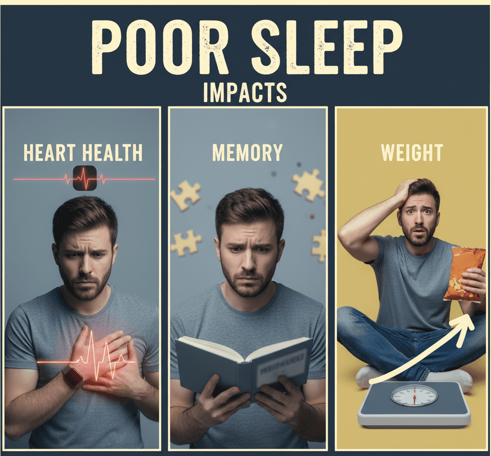 How Poor Sleep Impacts Heart Health, Memory, and Weight